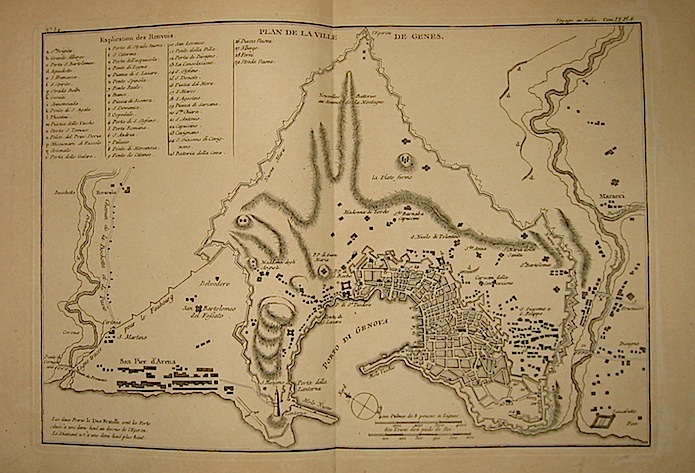 Lalande (de) Joseph Jerome Plan de la Ville de Genes 1790 Parigi 